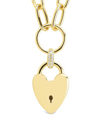 Mirren Heart Padlock Necklace - Sterling Forever