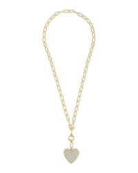 Disco Heart CZ Statement Necklace - Sterling Forever