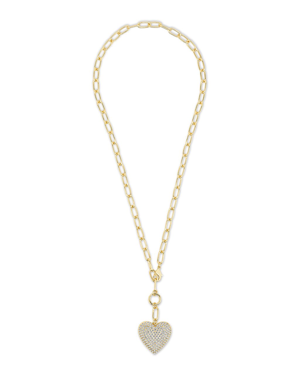 Disco Heart CZ Statement Necklace - Sterling Forever