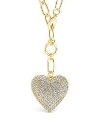 Disco Heart CZ Statement Necklace - Sterling Forever
