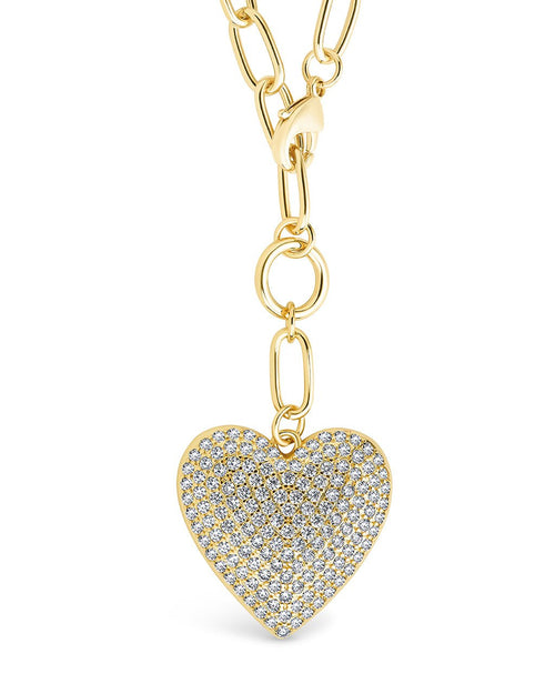 Disco Heart CZ Statement Necklace - Sterling Forever