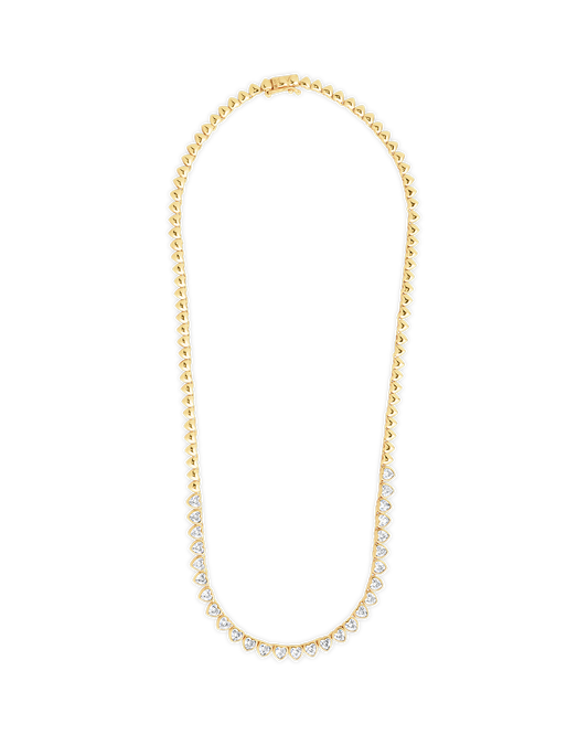 Stephanie Heart CZ Tennis Necklace