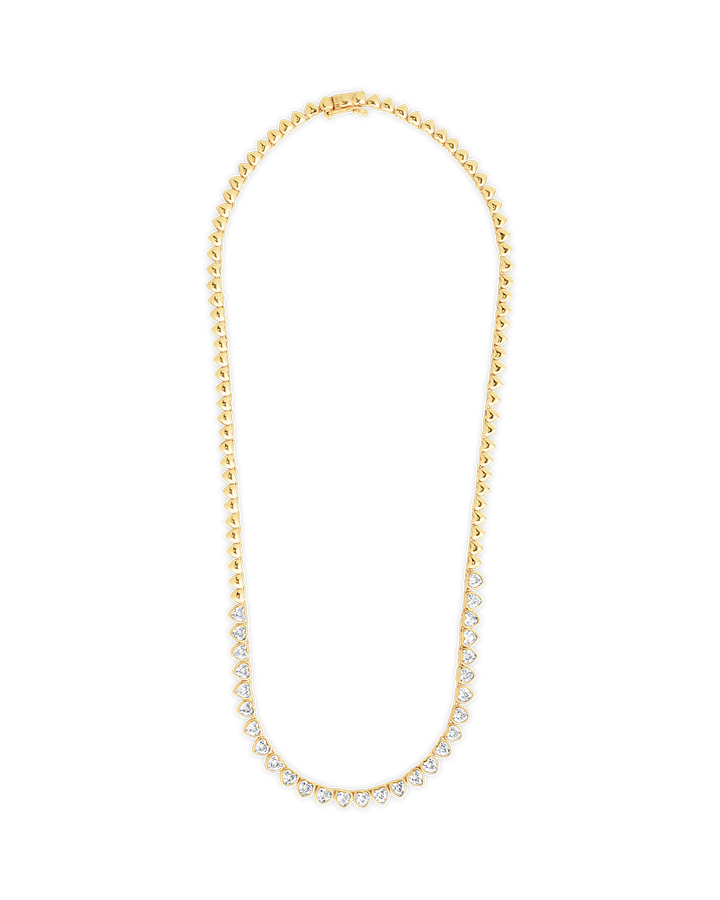 Stephanie Heart CZ Tennis Necklace