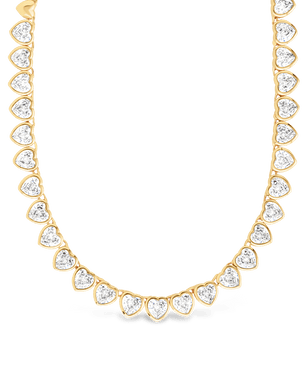 Stephanie Heart CZ Tennis Necklace