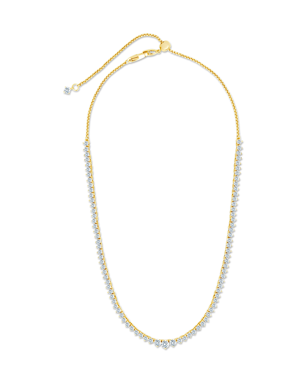 Tatum Adjustable CZ Tennis Necklace - Sterling Forever