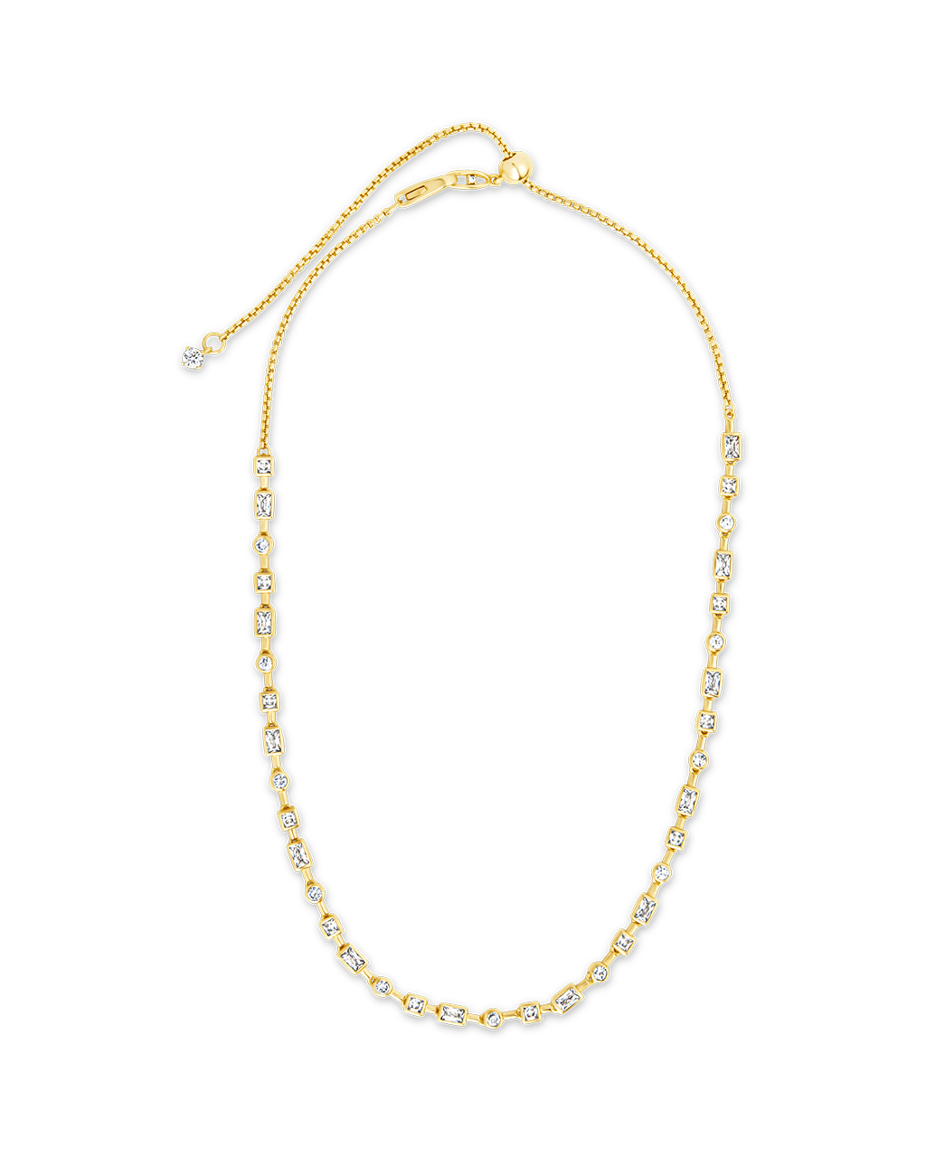 Camden Adjustable CZ Staggered Tennis Necklace - Sterling Forever