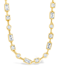 Camden Adjustable CZ Staggered Tennis Necklace - Sterling Forever