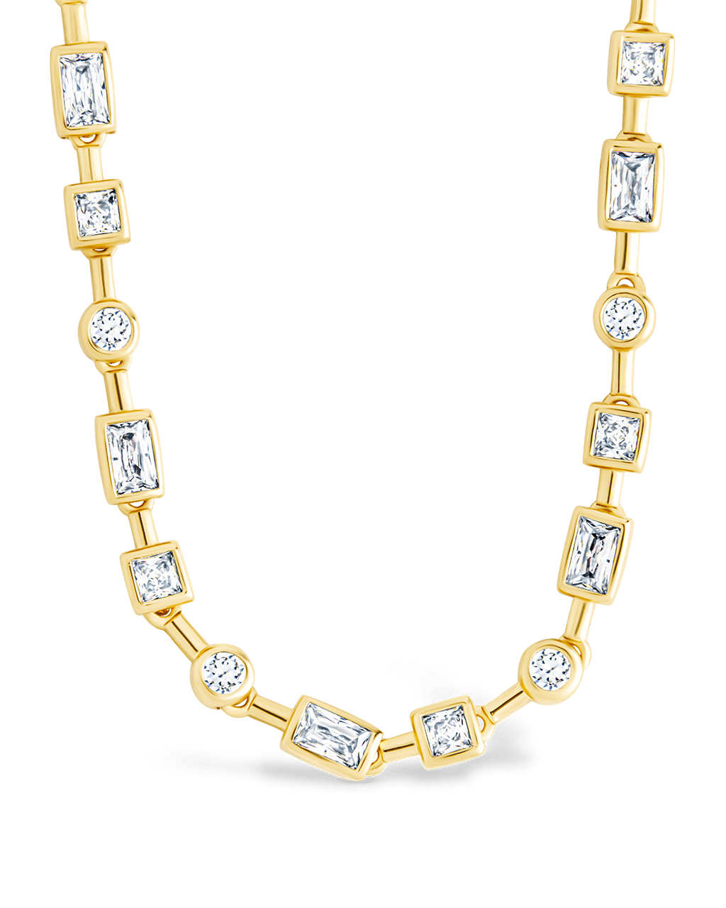 Camden Adjustable CZ Staggered Tennis Necklace - Sterling Forever