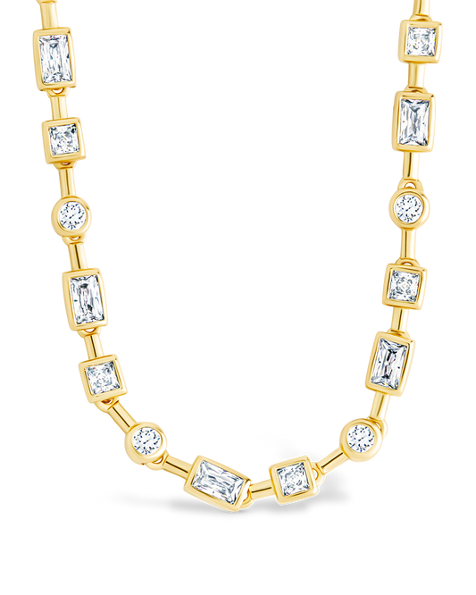Camden Adjustable CZ Staggered Tennis Necklace