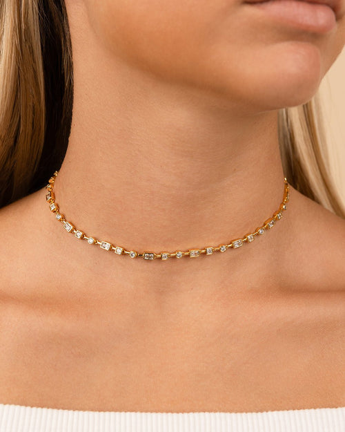 Camden Adjustable CZ Staggered Tennis Necklace - Sterling Forever