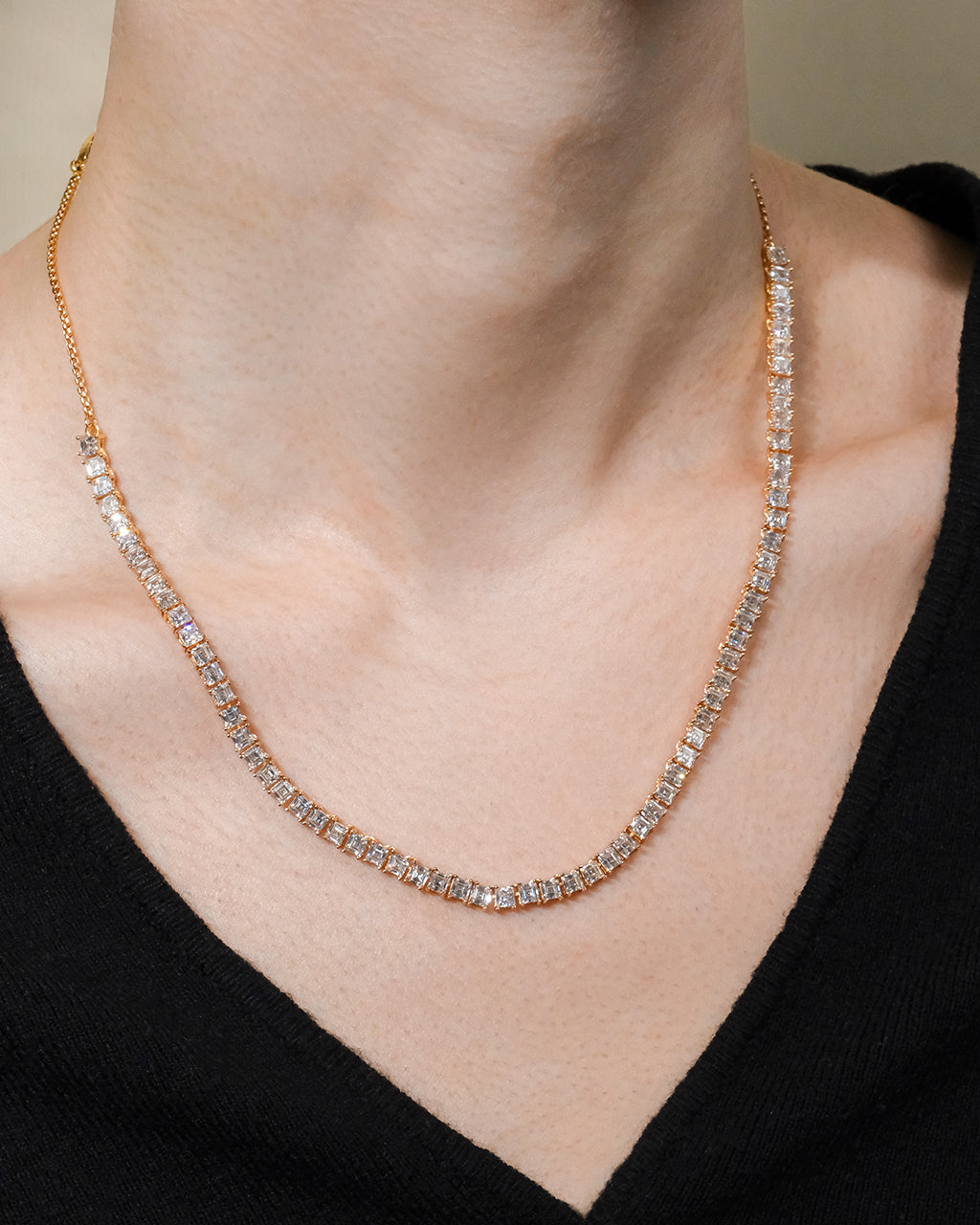 Brette Adjustable CZ Tennis Necklace