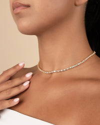 Blanche Adjustable CZ Tennis Necklace - Sterling Forever