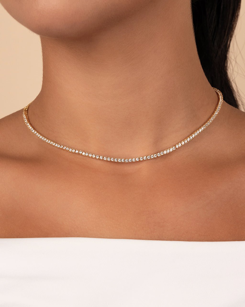 Mirabell Adjustable CZ Tennis Necklace – Sterling Forever