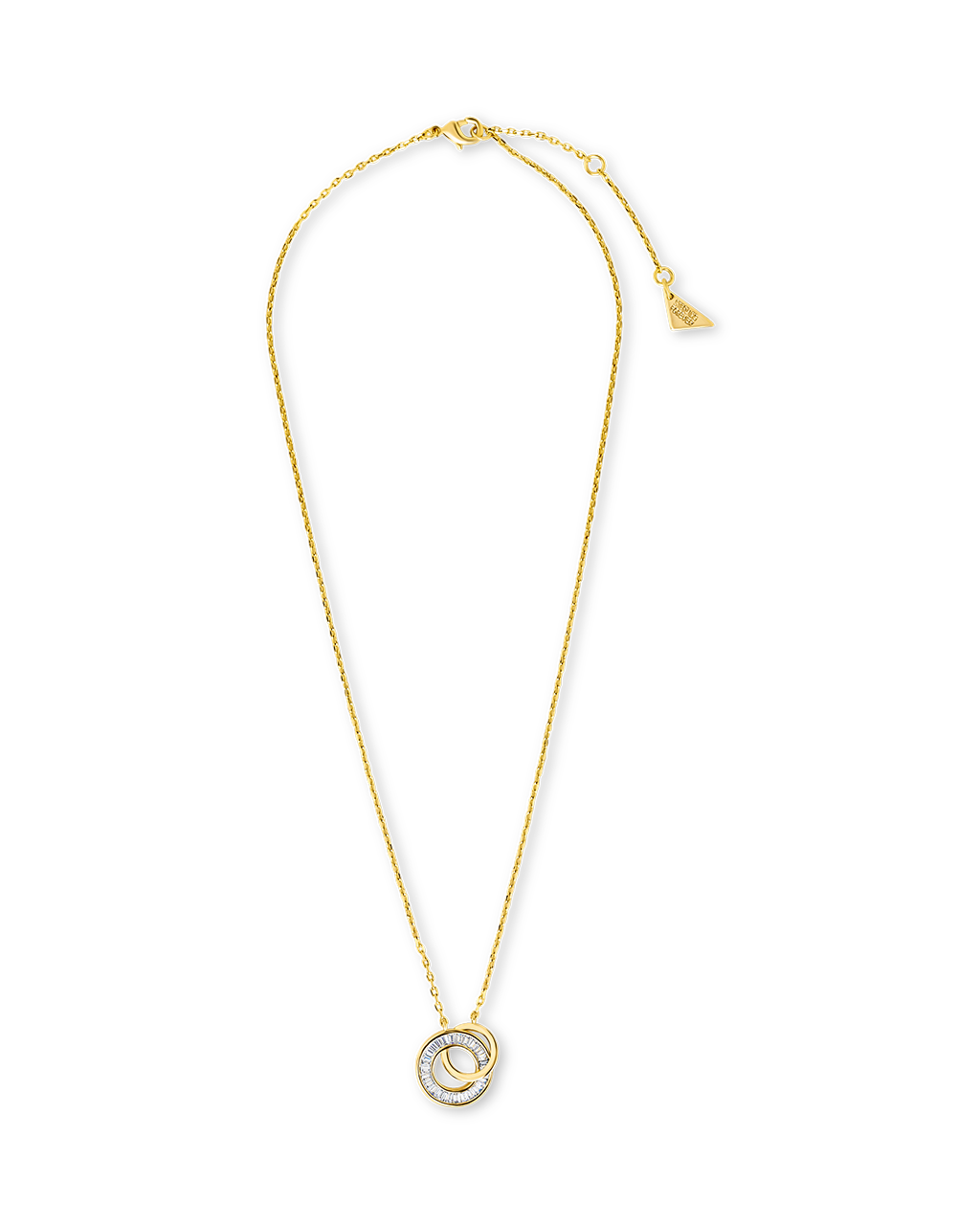 Emmeline CZ & Polished Interlocking Circles Pendant