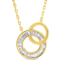 Emmeline CZ & Polished Interlocking Circles Pendant