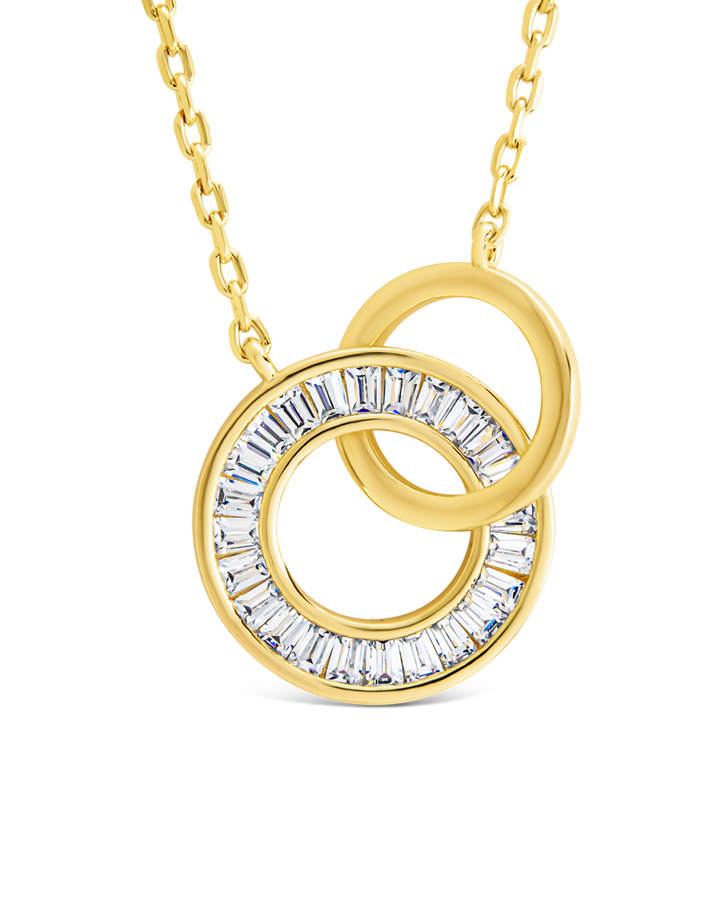 Emmeline CZ & Polished Interlocking Circles Pendant