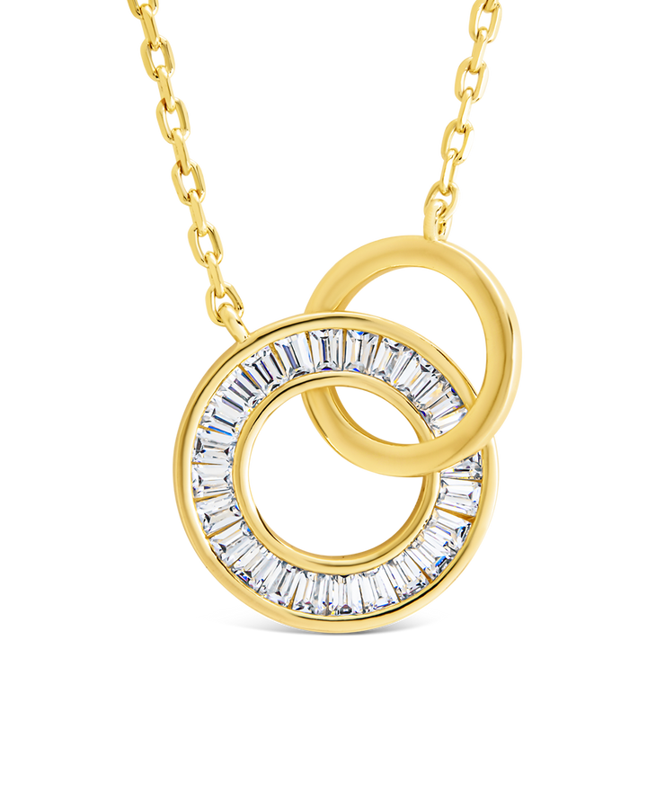 Emmeline CZ & Polished Interlocking Circles Pendant