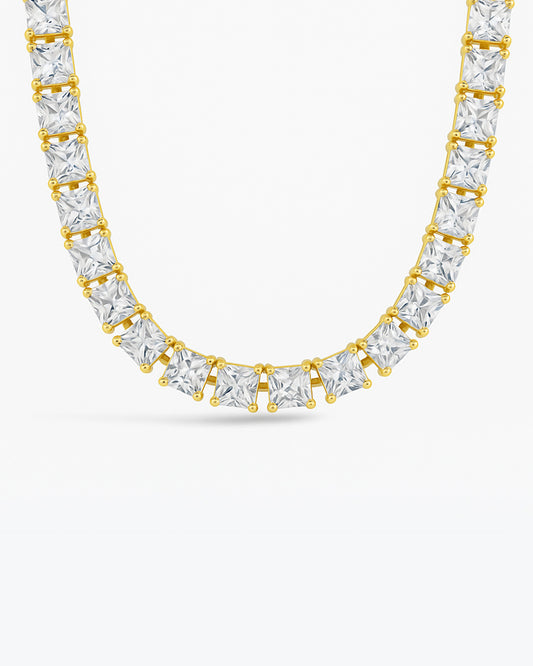 Marisol Princess Cut CZ Tennis Necklace