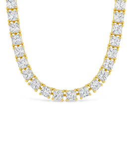 Marisol Princess Cut CZ Tennis Necklace