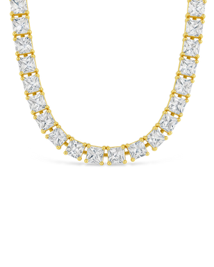 Marisol Princess Cut CZ Tennis Necklace