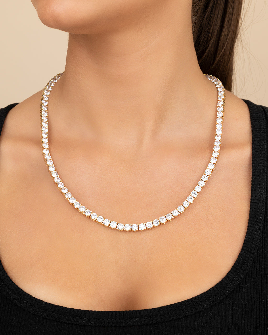 Marisol Round Cut CZ Tennis Necklace