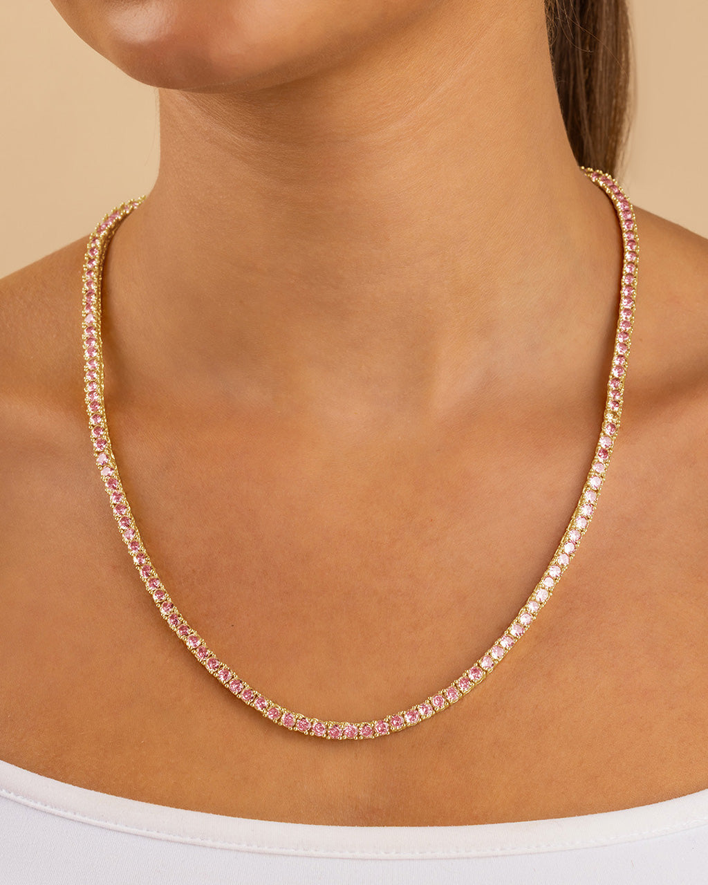 Marisol Round Cut CZ Tennis Necklace