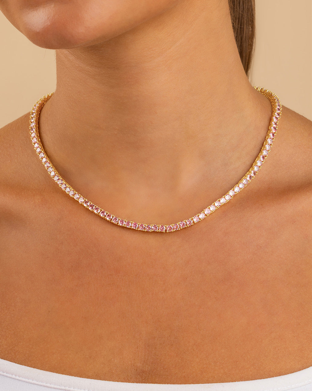 Marisol Round Cut CZ Tennis Necklace