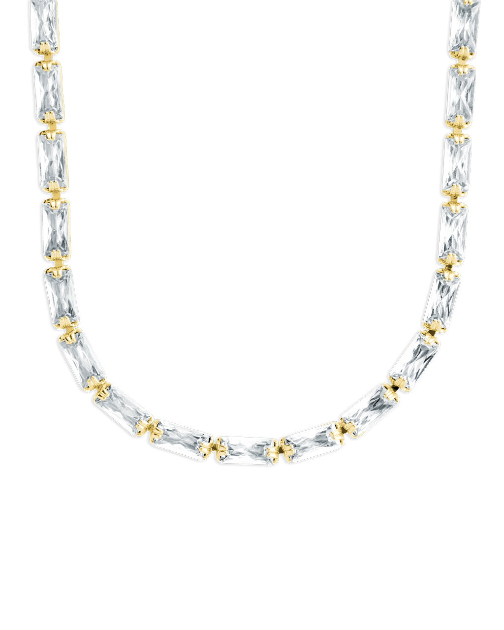 Madeline Baguette Tennis Necklace - Sterling Forever