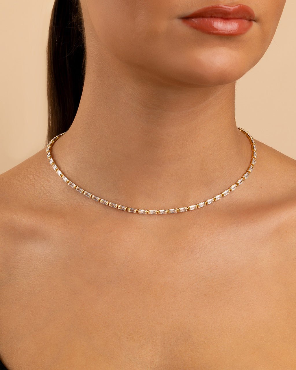 Madeline Baguette Tennis Necklace - Sterling Forever