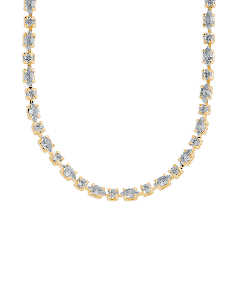 Elongated Hexagon Cut Tennis Necklace