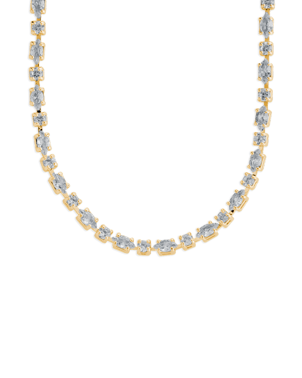 Elongated Hexagon Cut Tennis Necklace