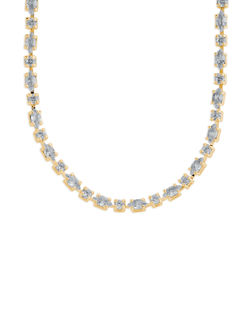 Elongated Hexagon Cut Tennis Necklace - Sterling Forever