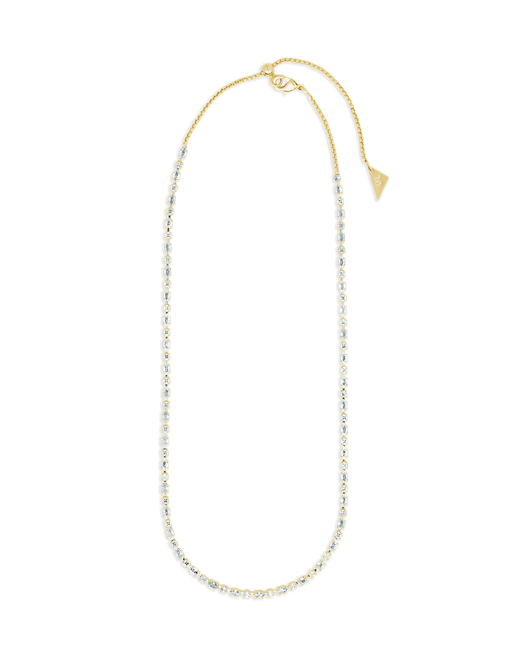 Elongated Hexagon Cut Tennis Necklace