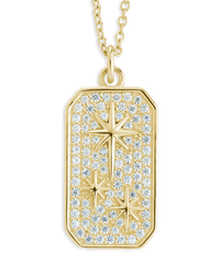 Pave CZ North Star Pendant - Sterling Forever