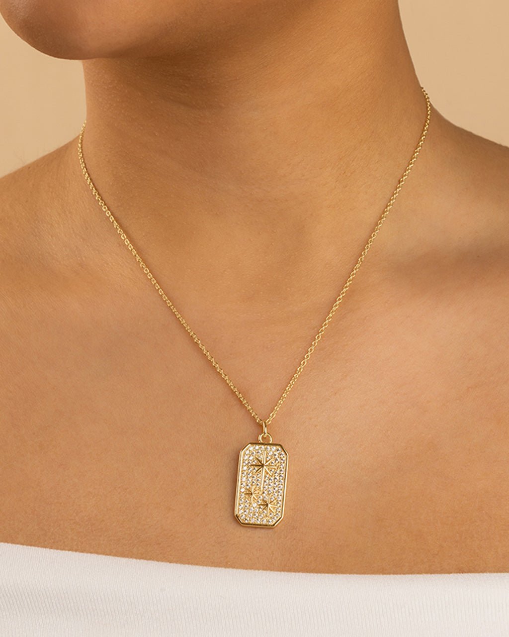 Pave CZ North Star Pendant - Sterling Forever