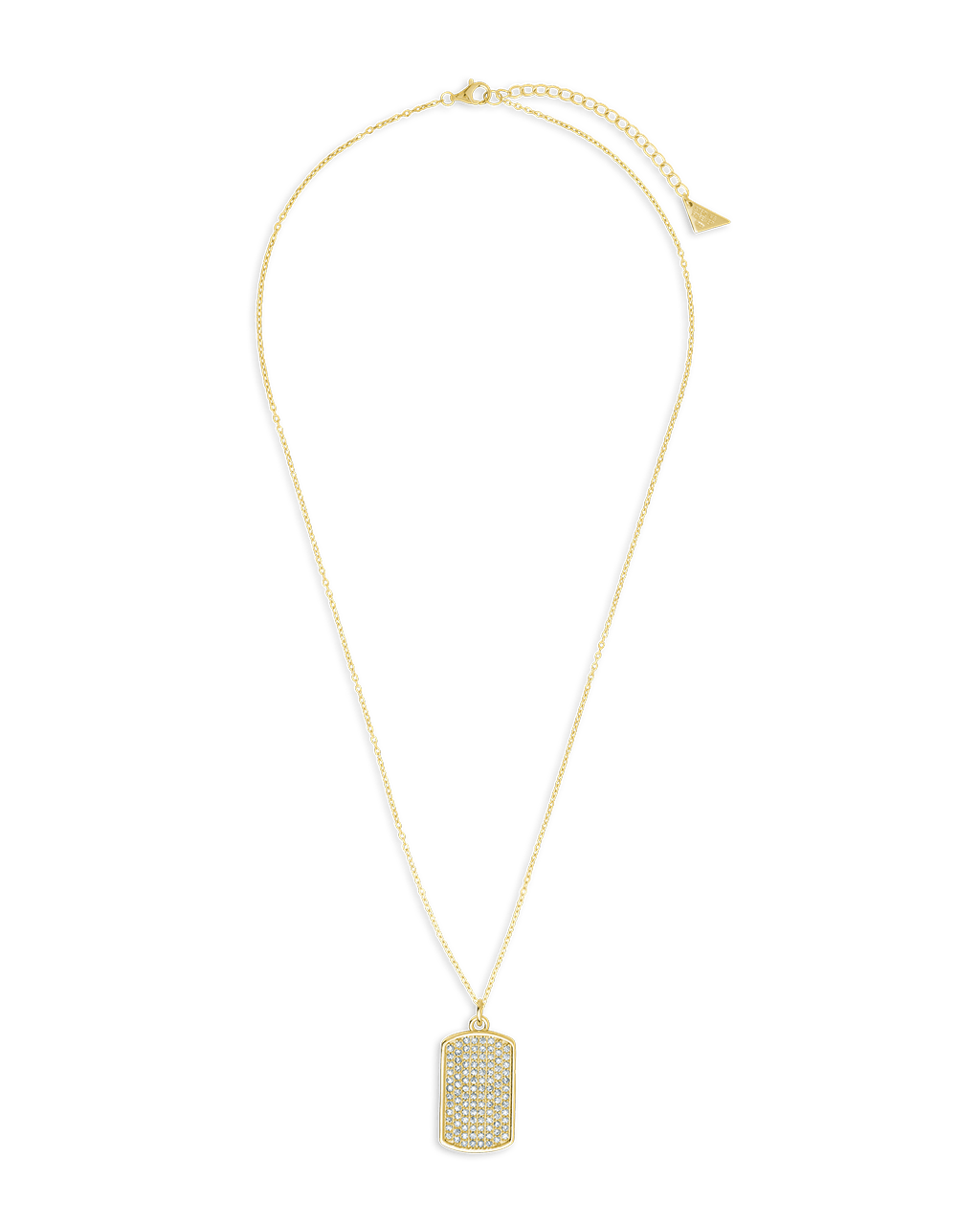 Pave CZ Rounded - edge Rectangle Pendant - Sterling Forever