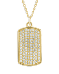 Pave CZ Rounded - edge Rectangle Pendant - Sterling Forever