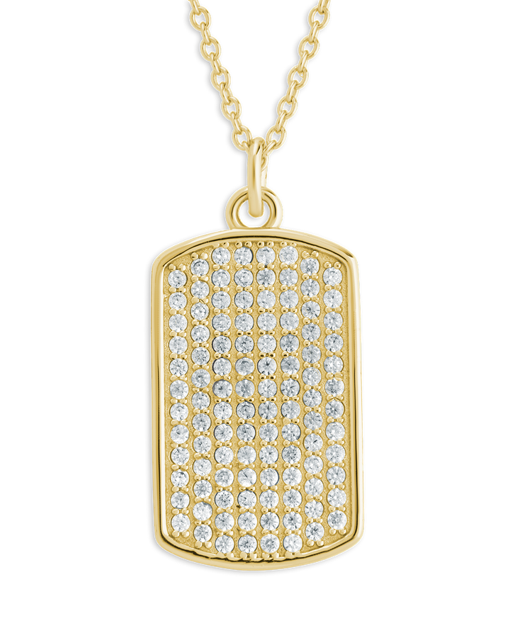 Pave CZ Rounded-edge Rectangle Pendant