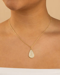 Pave CZ Tear Drop Pendant - Sterling Forever