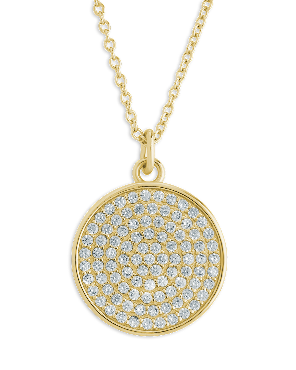 Pave CZ Circle Pendant
