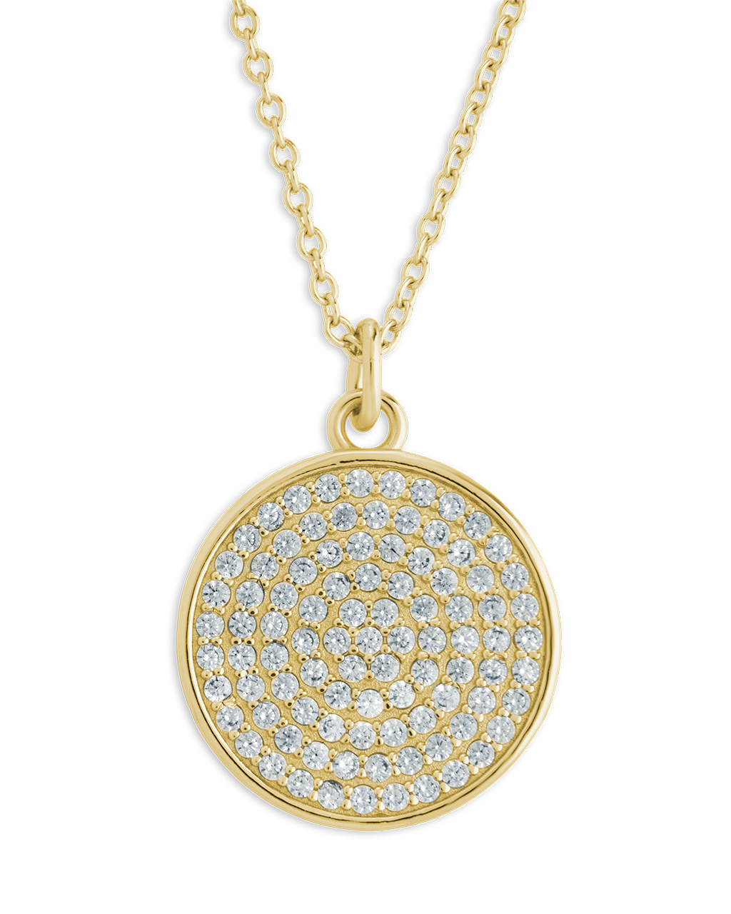 Pave CZ Circle Pendant