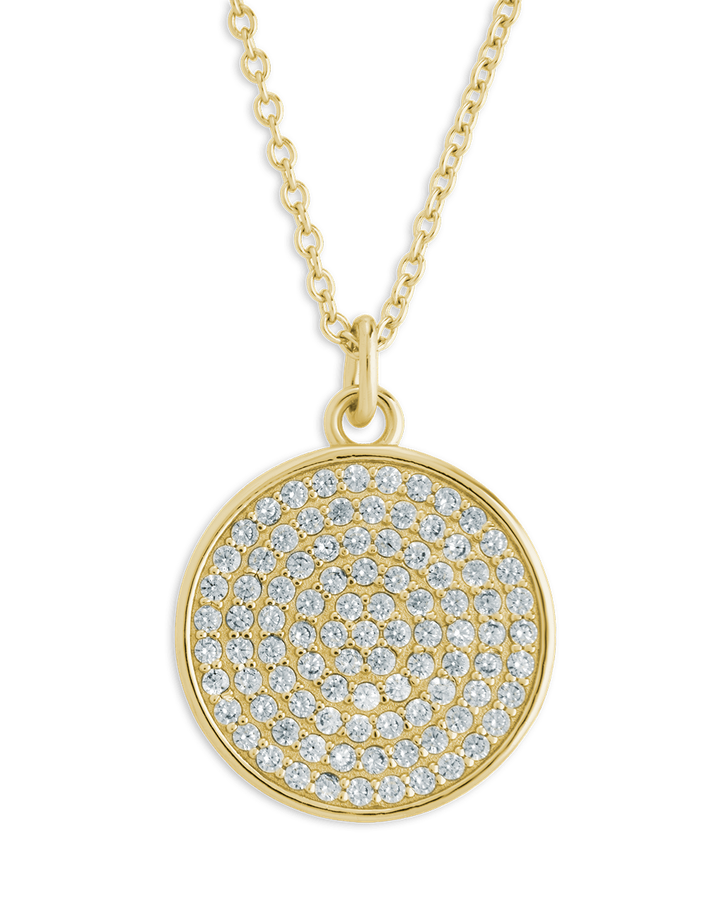 Pave CZ Circle Pendant - Sterling Forever