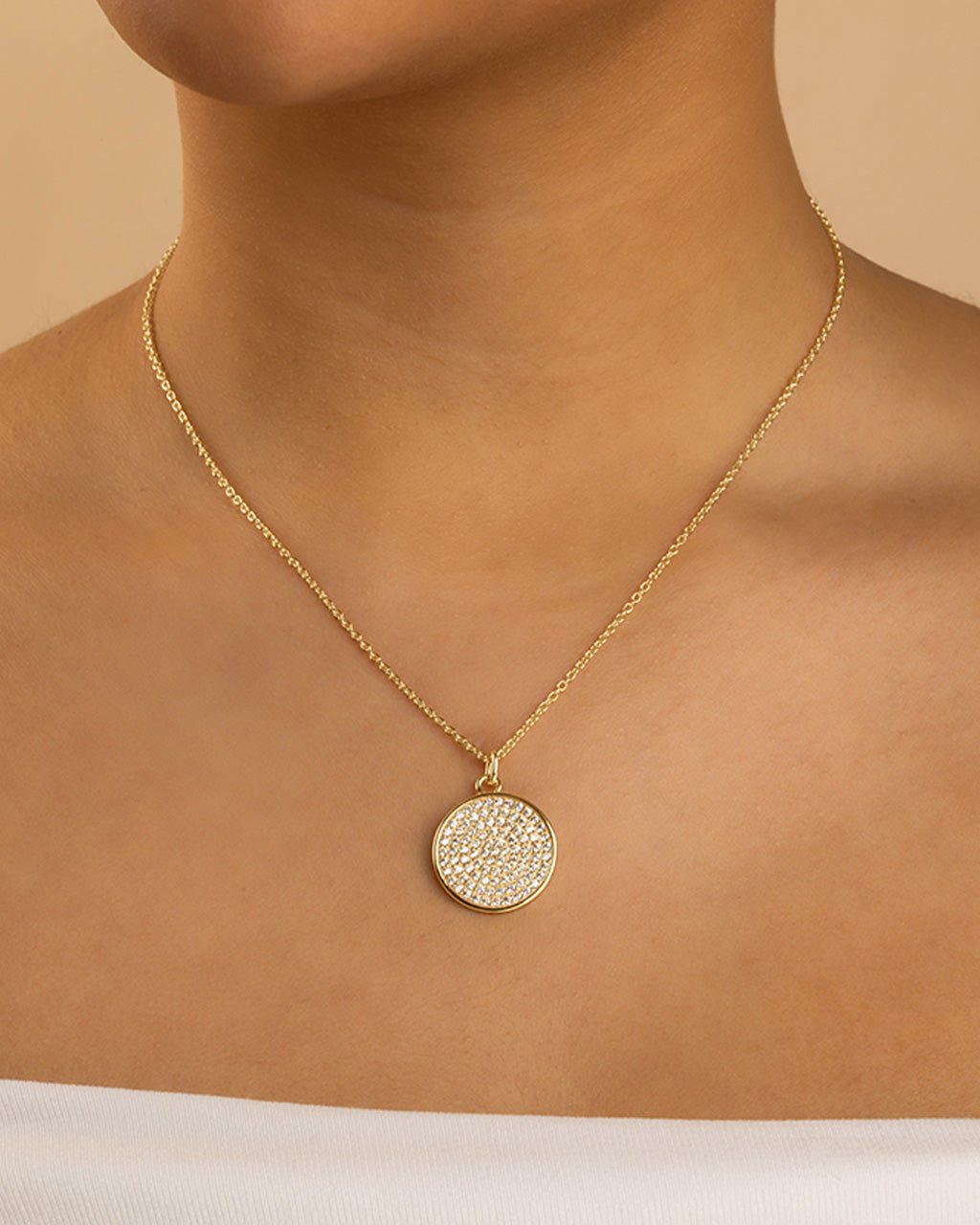 Pave CZ Circle Pendant - Sterling Forever