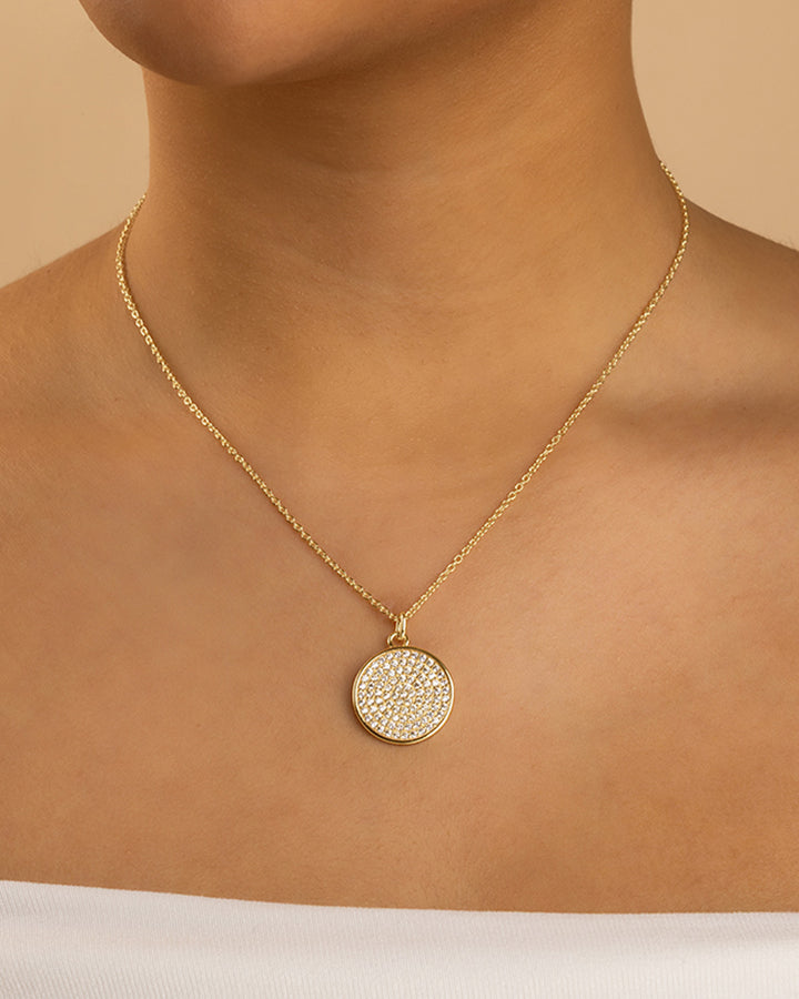 Pave CZ Circle Pendant