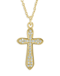 Pave CZ Cross Pendant - Sterling Forever