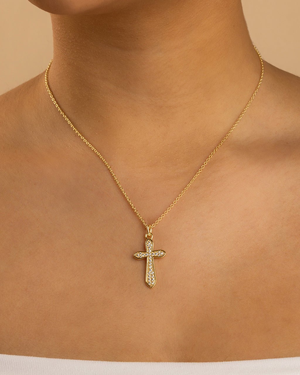 Pave CZ Cross Pendant - Sterling Forever