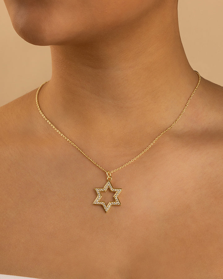Pave CZ Star of David Pendant