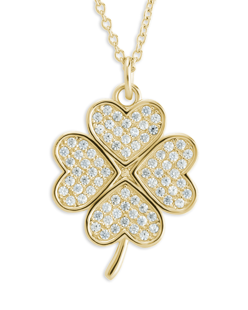 Pave CZ Shamrock Pendant