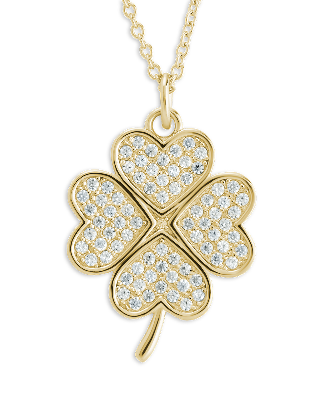 Pave CZ Shamrock Pendant