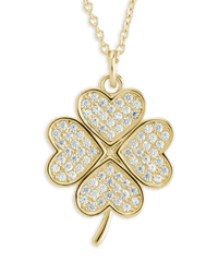 Pave CZ Shamrock Pendant - Sterling Forever
